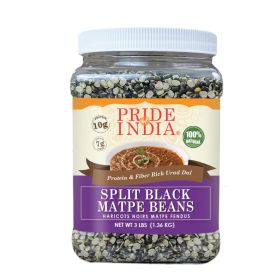 Pride Of India - Indian Split Black Gram Matpe Beans - Protein & Fiber Rich Urad Dal (size: 3 LB)